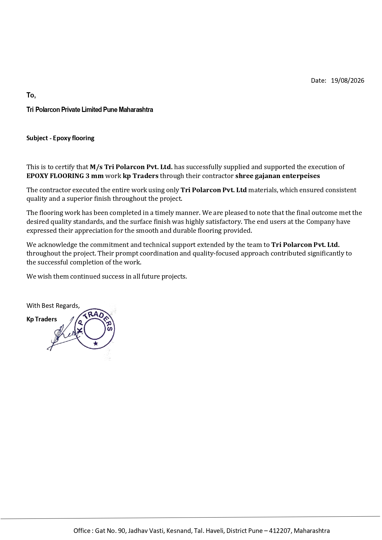 Appreciation Letter a269