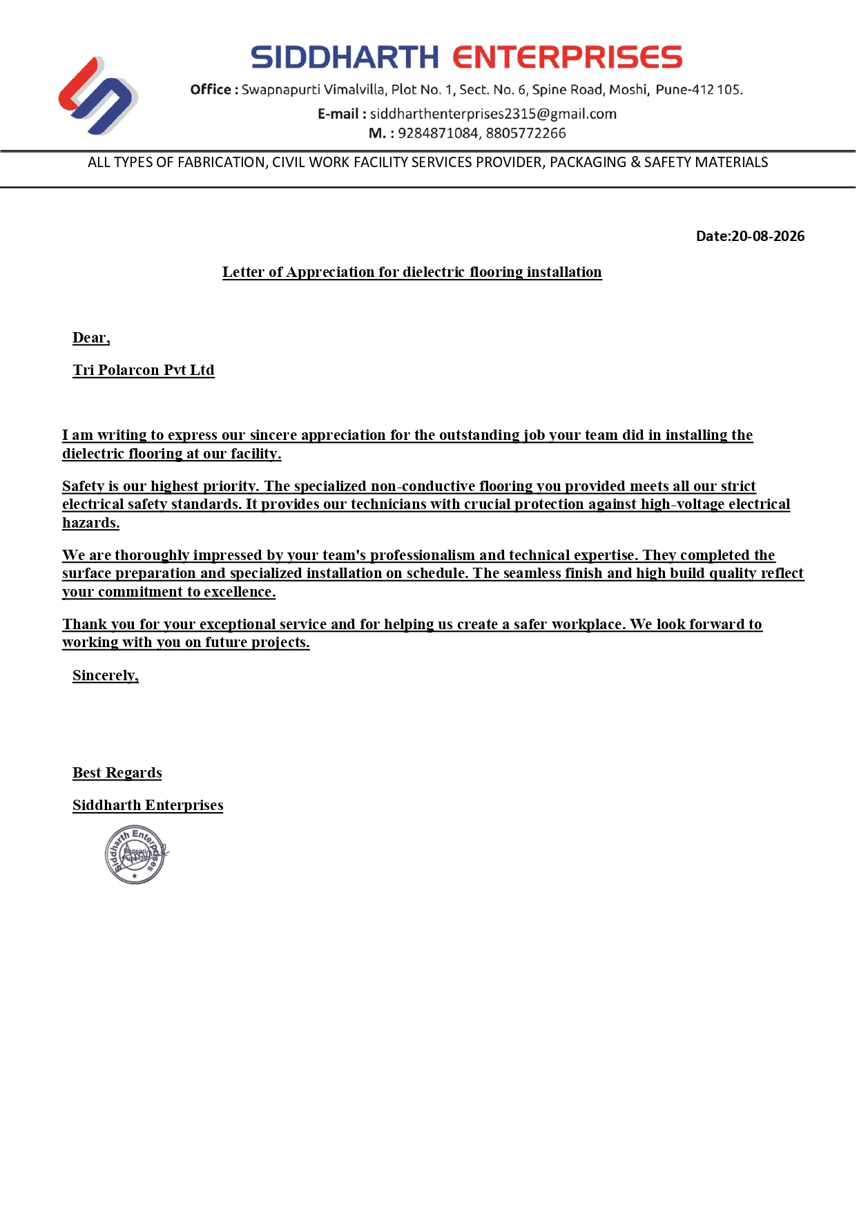 Appreciation Letter ab211
